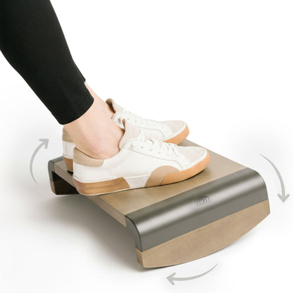 Tiel Rocking Foot Rest for Under Desk – Ergonomic Wooden Footrest for Office, Gaming & Home Setups